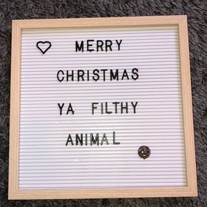 Forever 21 wood-framed white letter board.